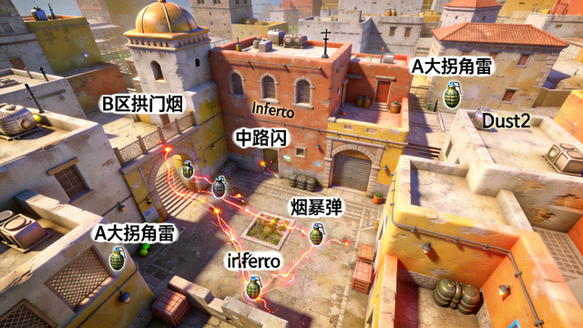 CSGO投掷物高清点位3D演示配图
